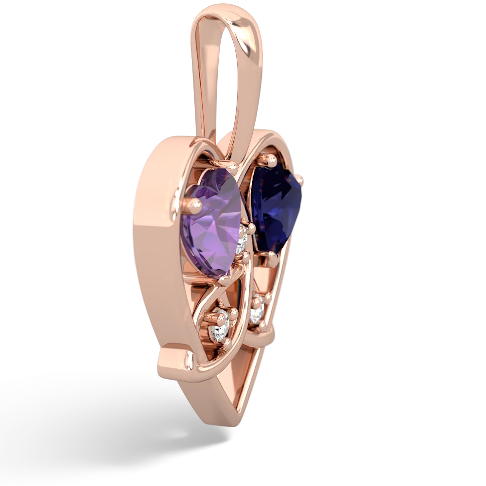 Amethyst Celtic Trinity Heart 14K Rose Gold pendant P5331