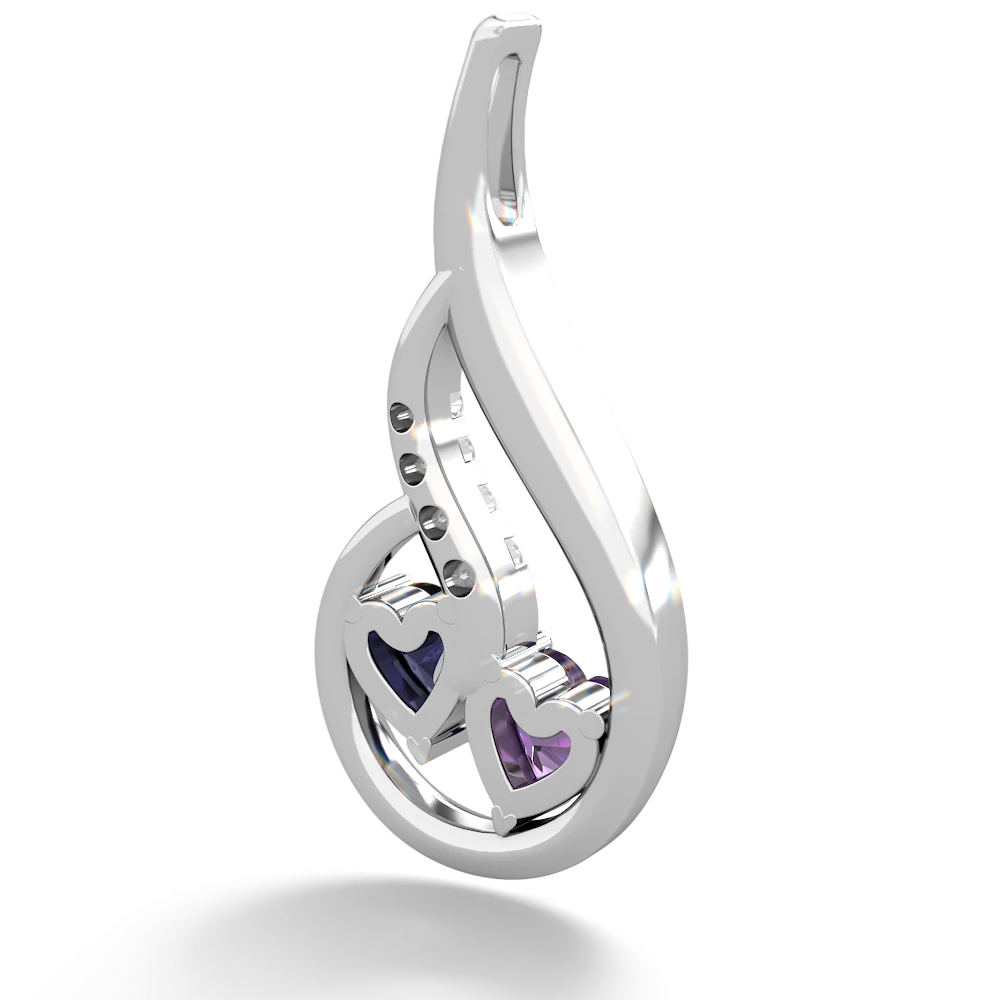 Amethyst Keepsake Curves 14K White Gold pendant P5450