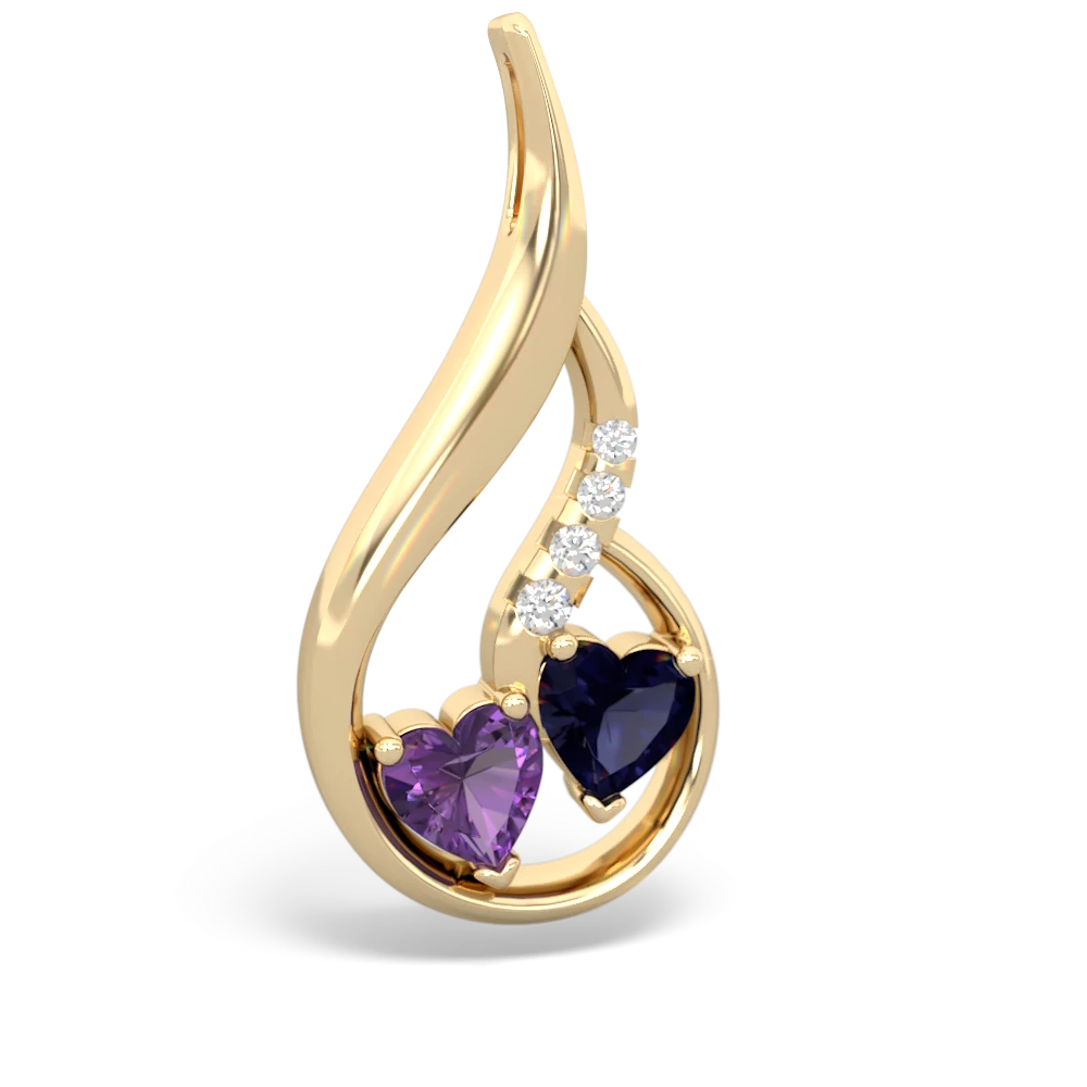 Amethyst Keepsake Curves 14K Yellow Gold pendant P5450