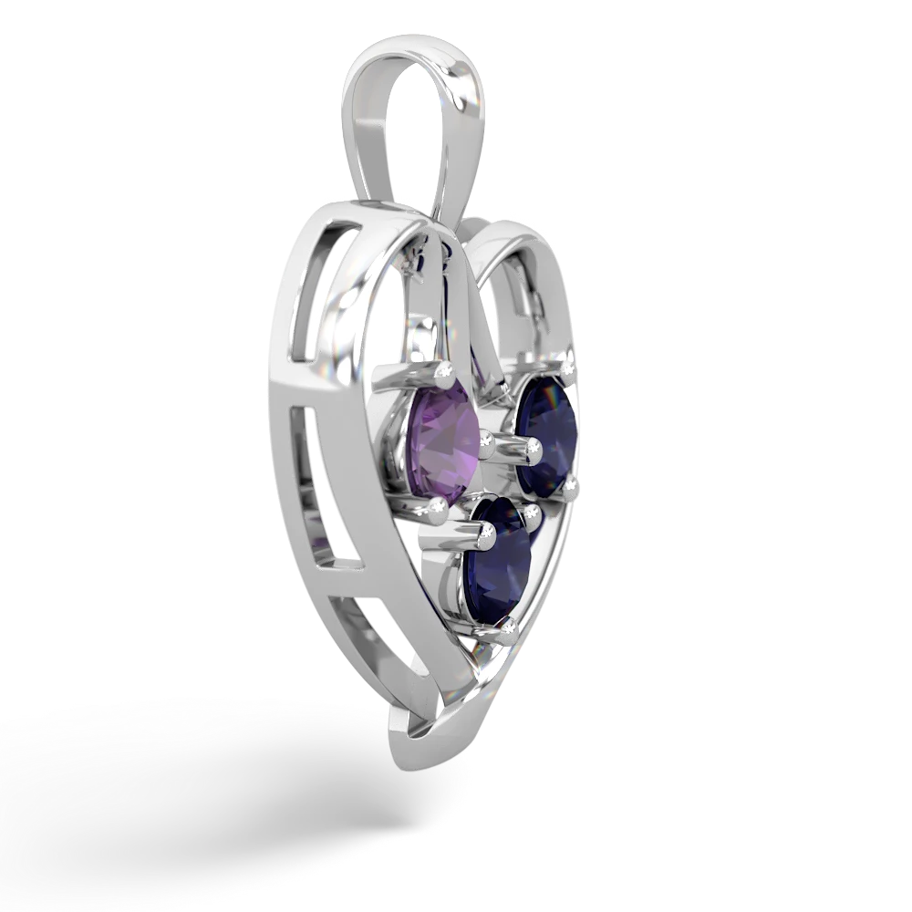 Amethyst Glowing Heart 14K White Gold pendant P2233