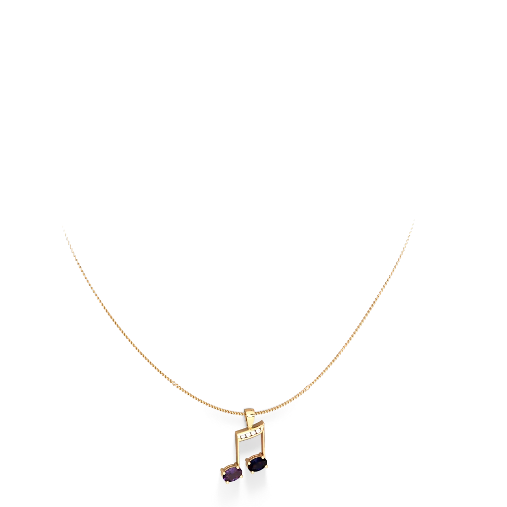 Amethyst Color Of Music 14K Yellow Gold pendant P3334