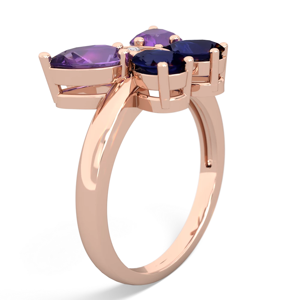 Amethyst Butterfly 14K Rose Gold ring R2215