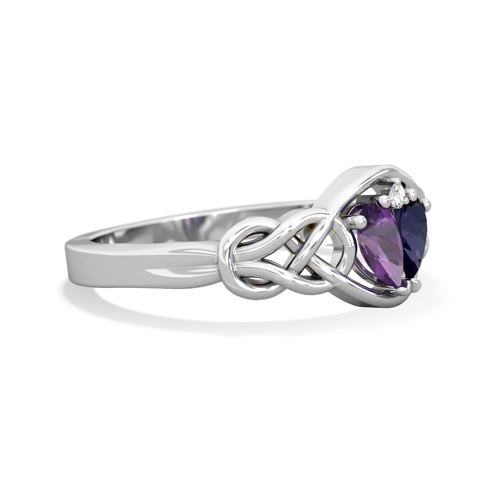 Amethyst Celtic Love Knot 14K White Gold ring R5420