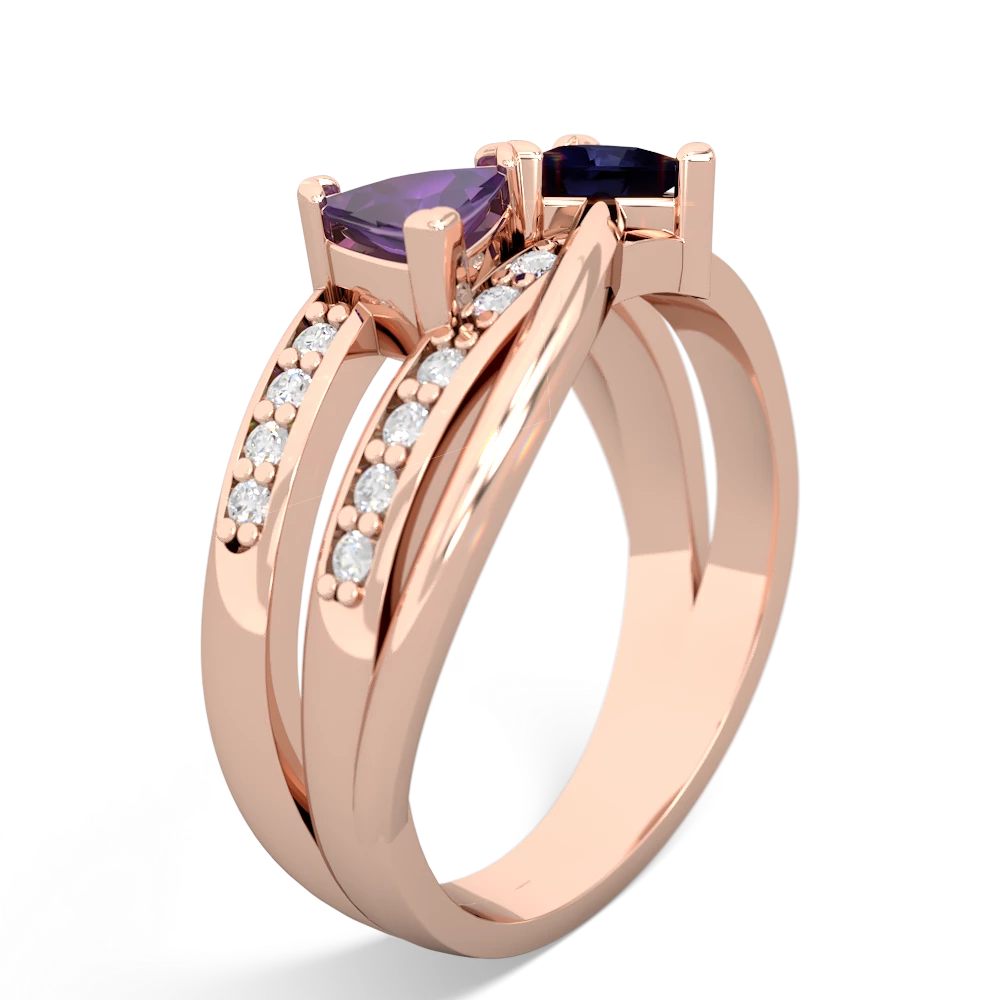 Amethyst Bowtie 14K Rose Gold ring R2360