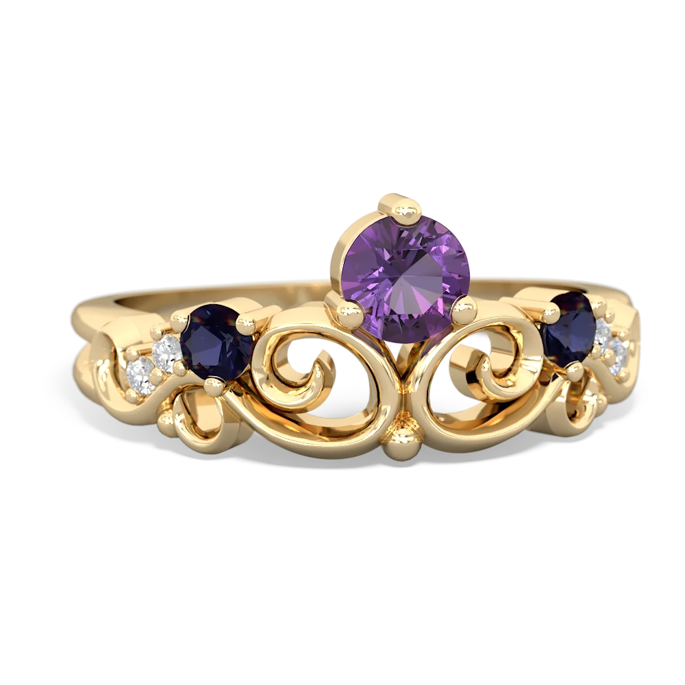 Amethyst Crown Keepsake 14K Yellow Gold ring R5740