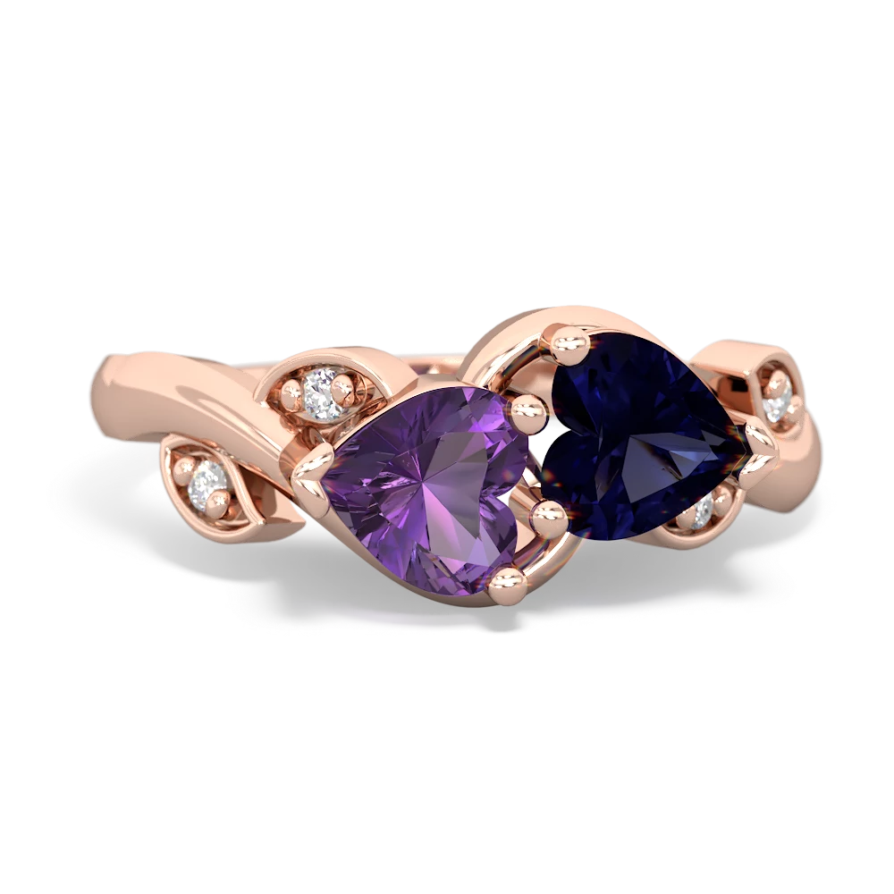 Amethyst Floral Elegance 14K Rose Gold ring R5790