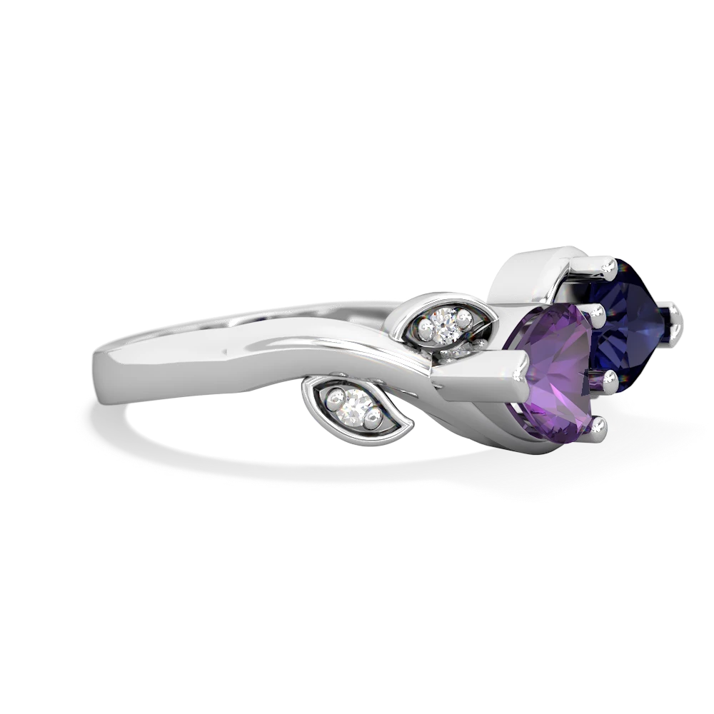 Amethyst Floral Elegance 14K White Gold ring R5790