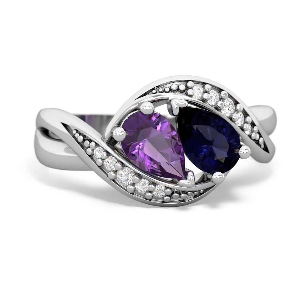 Amethyst Summer Winds 14K White Gold ring R5342