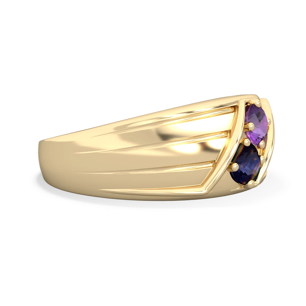 Amethyst Men's Streamline 14K Yellow Gold ring R0460