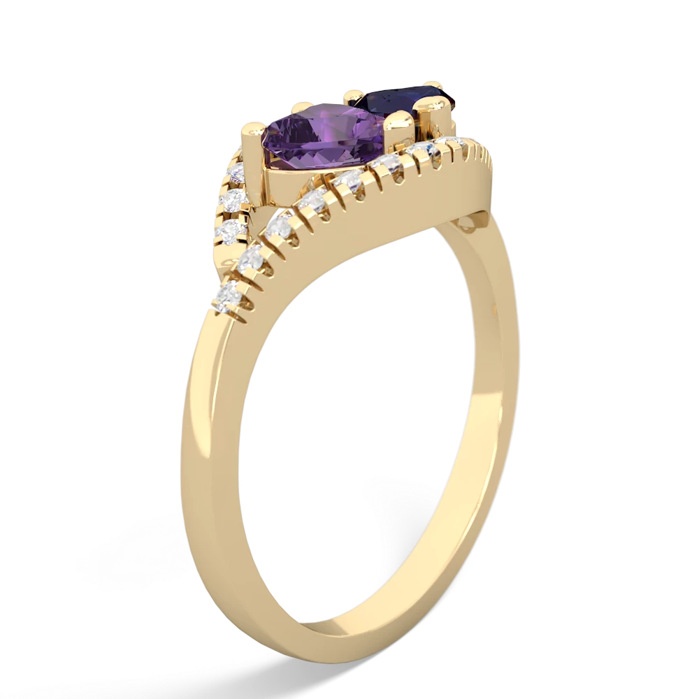 Amethyst Mother And Child 14K Yellow Gold ring R3010