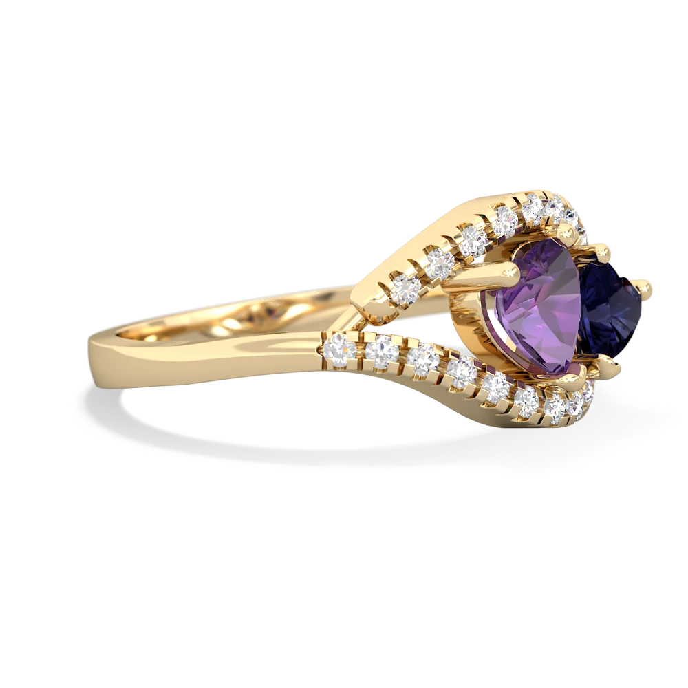 Amethyst Mother And Child 14K Yellow Gold ring R3010