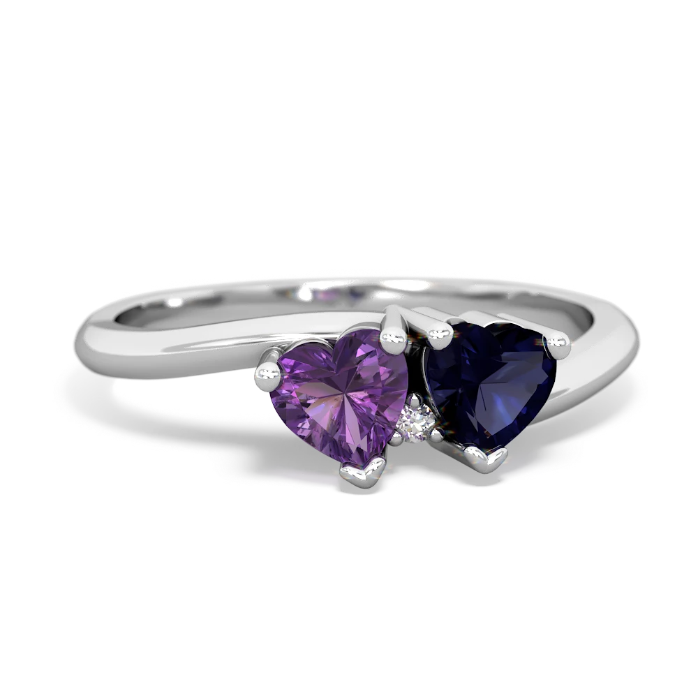 Amethyst Sweethearts 14K White Gold ring R5260