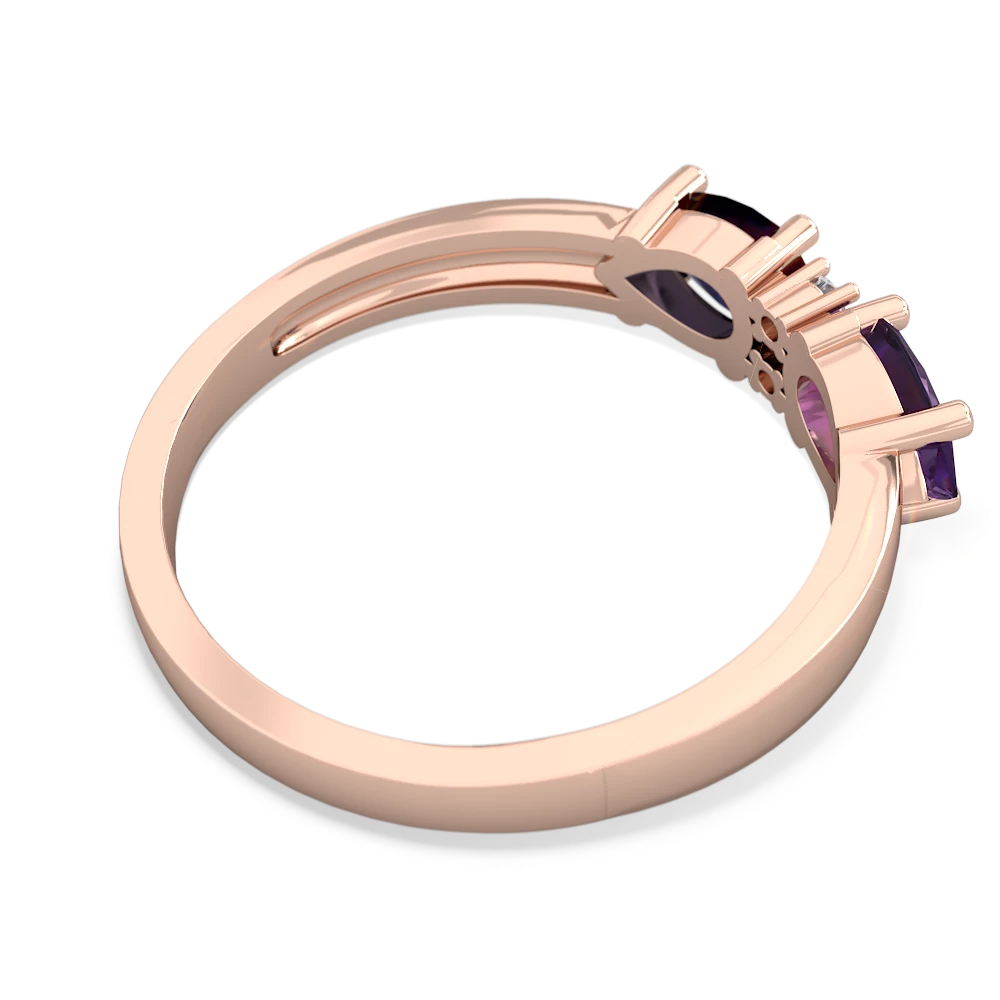 Amethyst Pear Bowtie 14K Rose Gold ring R0865