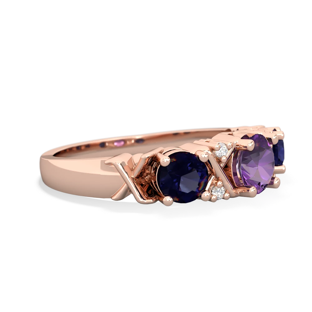 Amethyst Hugs And Kisses 14K Rose Gold ring R5016