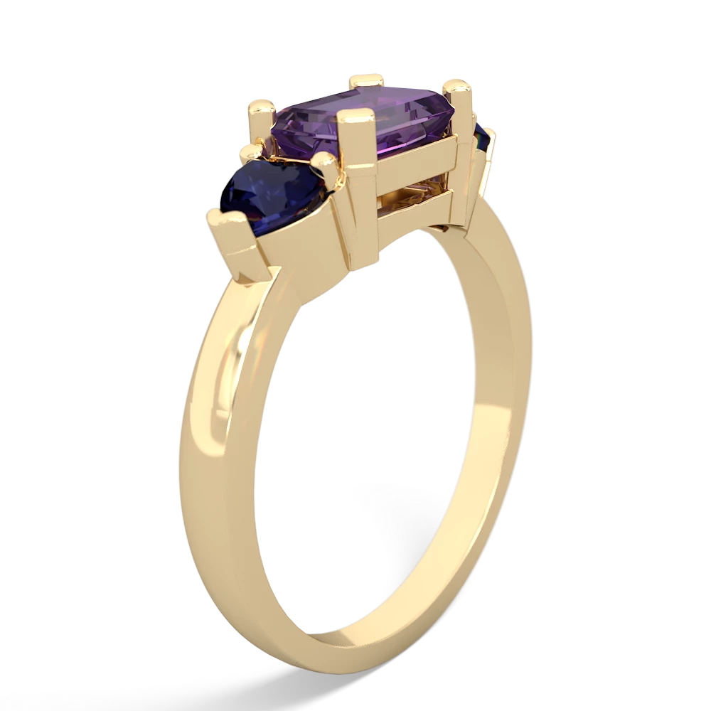 Amethyst Three Stone 14K Yellow Gold ring R5235