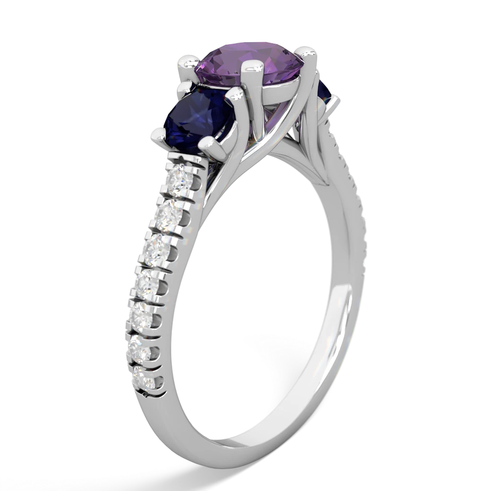 Amethyst Pave Trellis 14K White Gold ring R5500