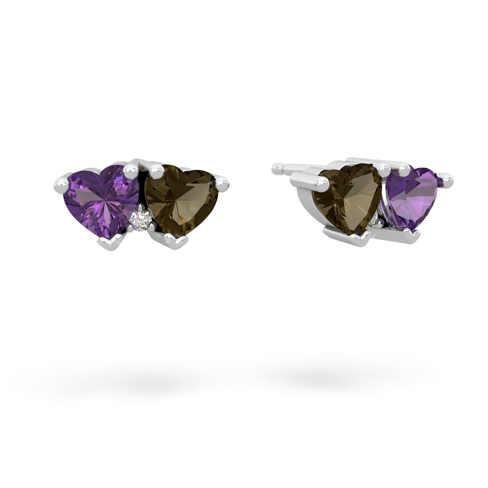 Amethyst Sweethearts 14K White Gold earrings E5260