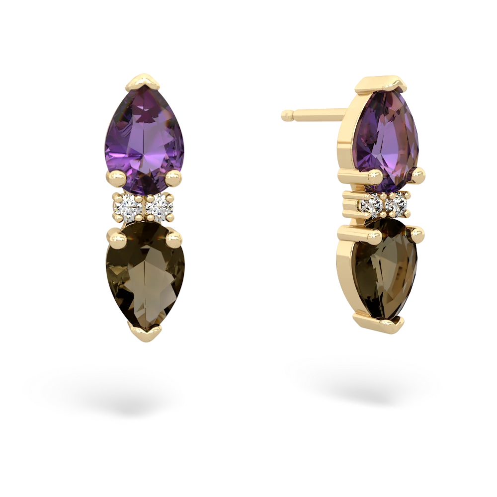 Amethyst Bowtie Drop 14K Yellow Gold earrings E0865