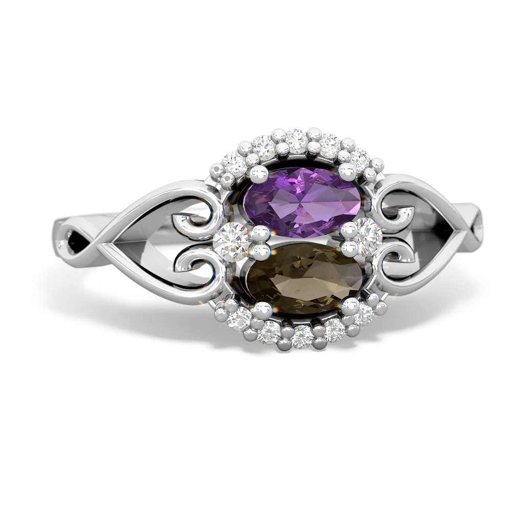 Amethyst Love Nest 14K White Gold ring R5860