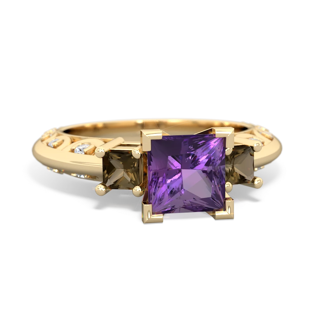 Amethyst Eternal Embrace Engagement 14K Yellow Gold ring C2001