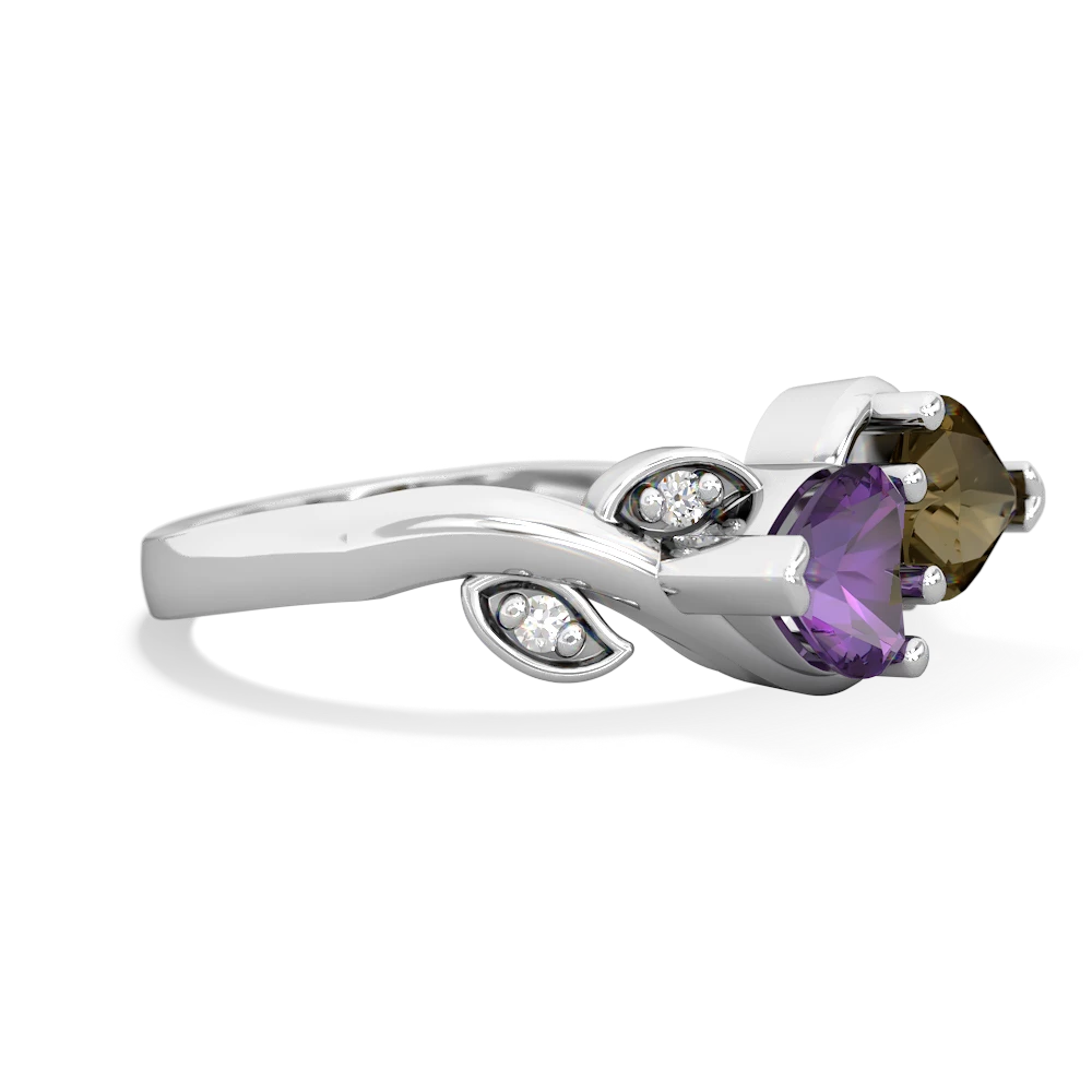 Amethyst Floral Elegance 14K White Gold ring R5790