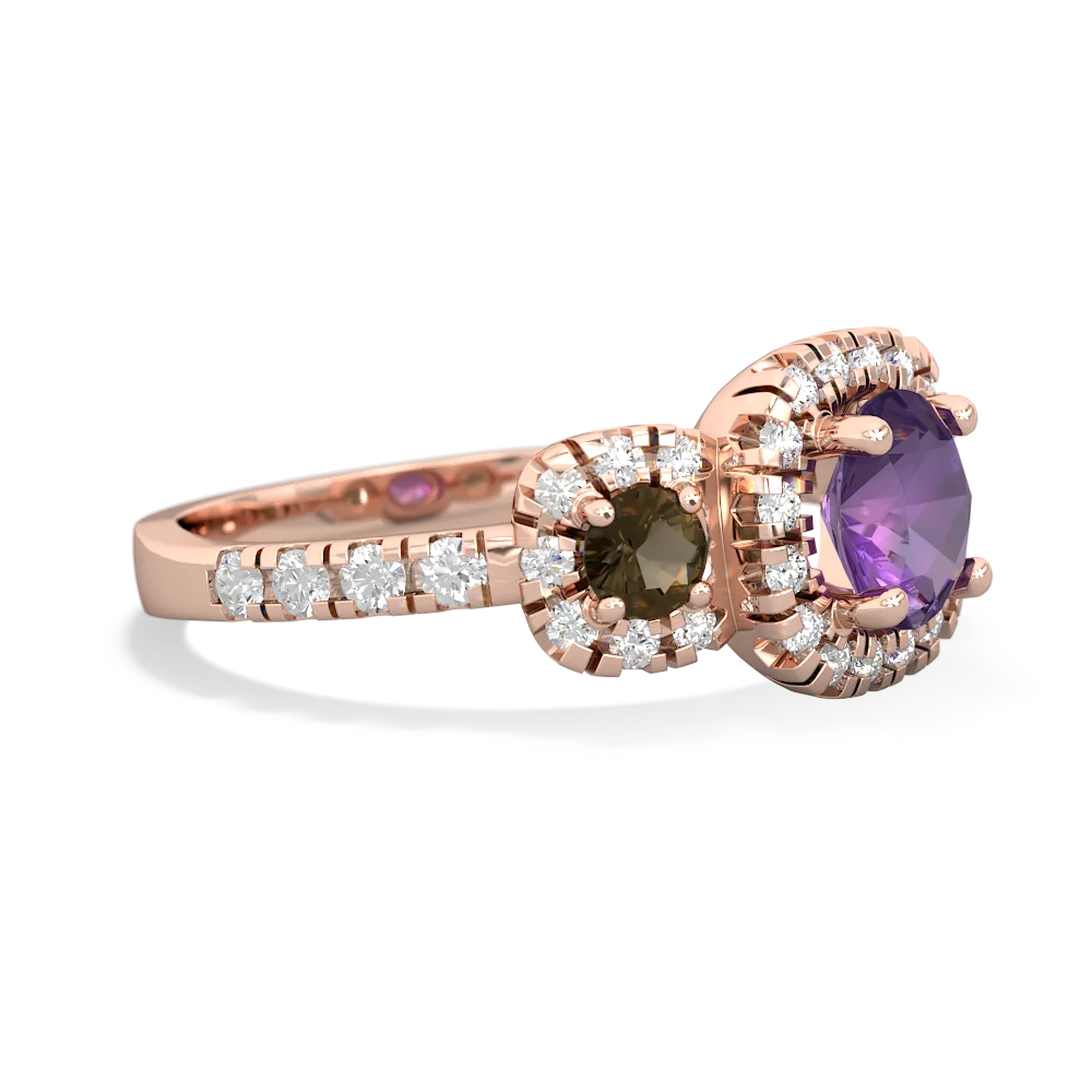 Amethyst Regal Halo 14K Rose Gold ring R5350