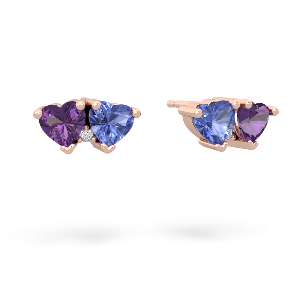 Amethyst Sweethearts 14K Rose Gold earrings E5260