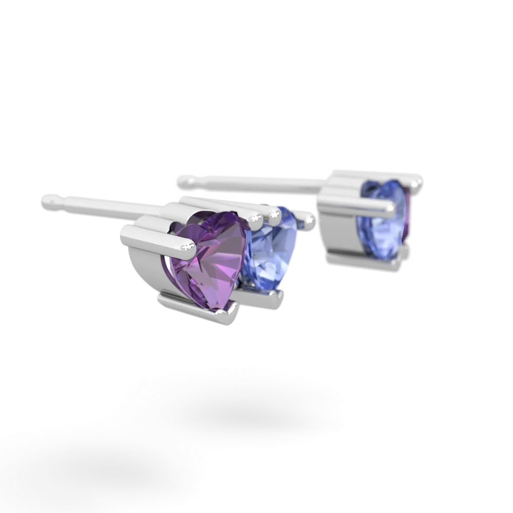 Amethyst Sweethearts 14K White Gold earrings E5260