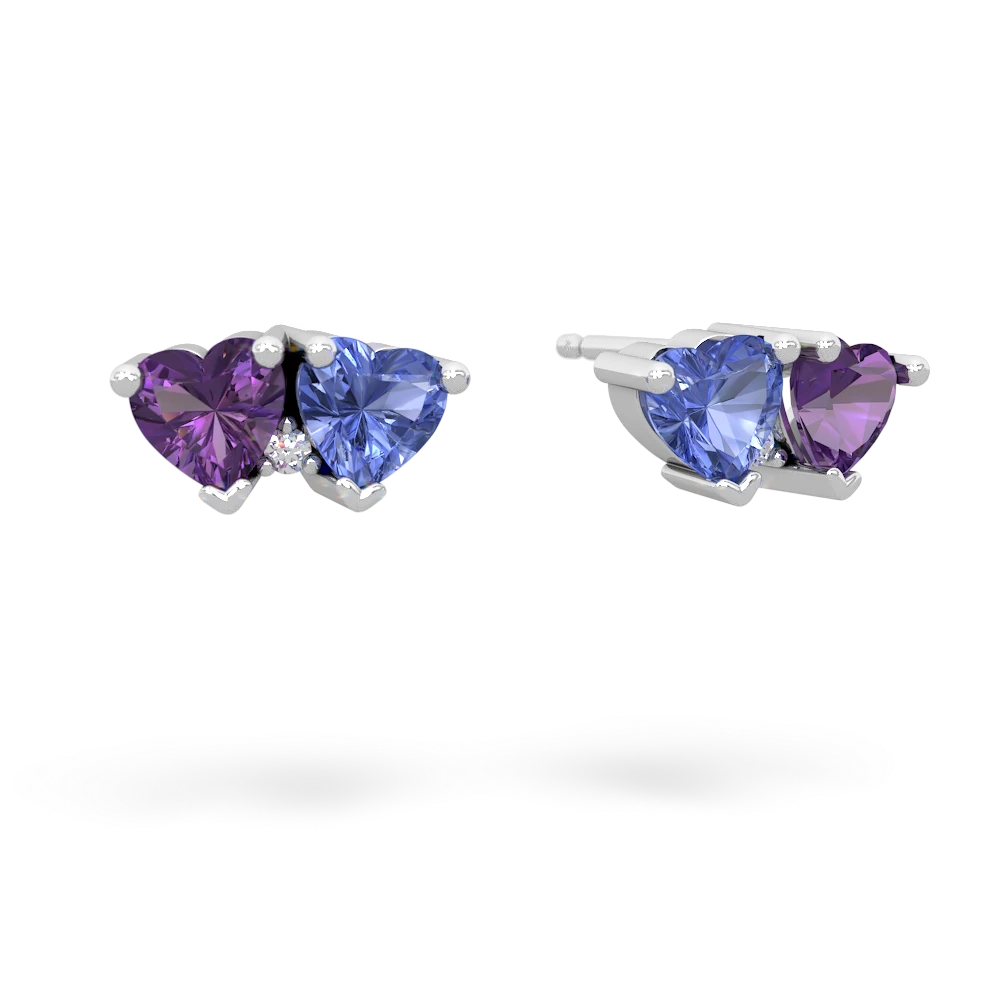 Amethyst Sweethearts 14K White Gold earrings E5260