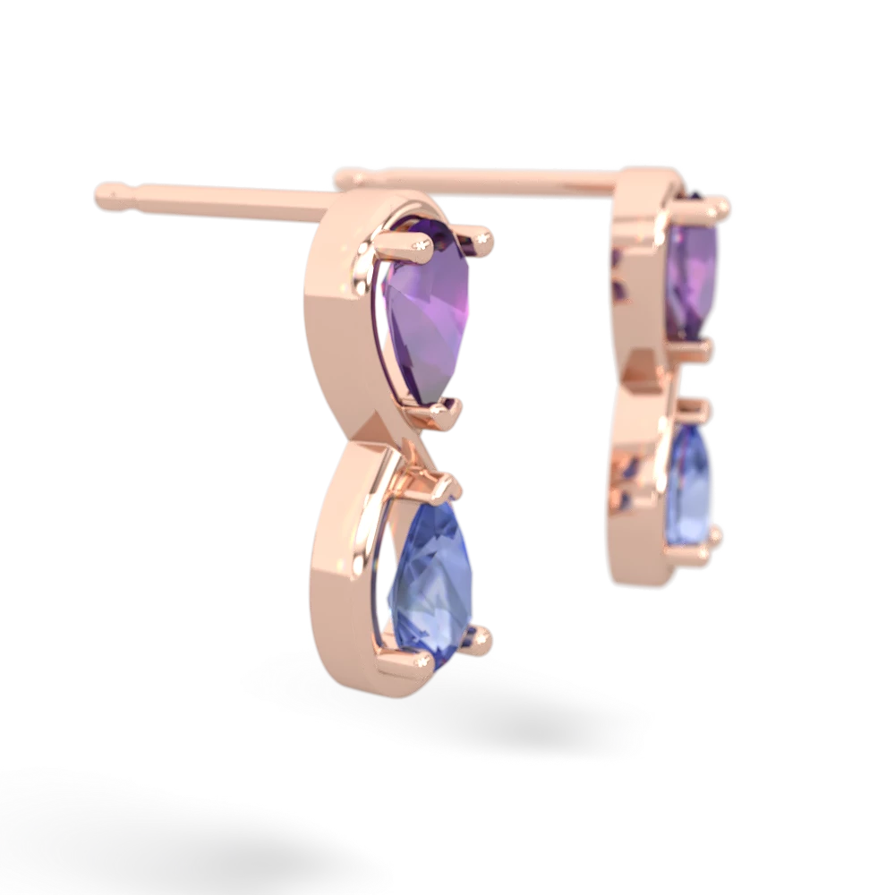 Amethyst Infinity 14K Rose Gold earrings E5050