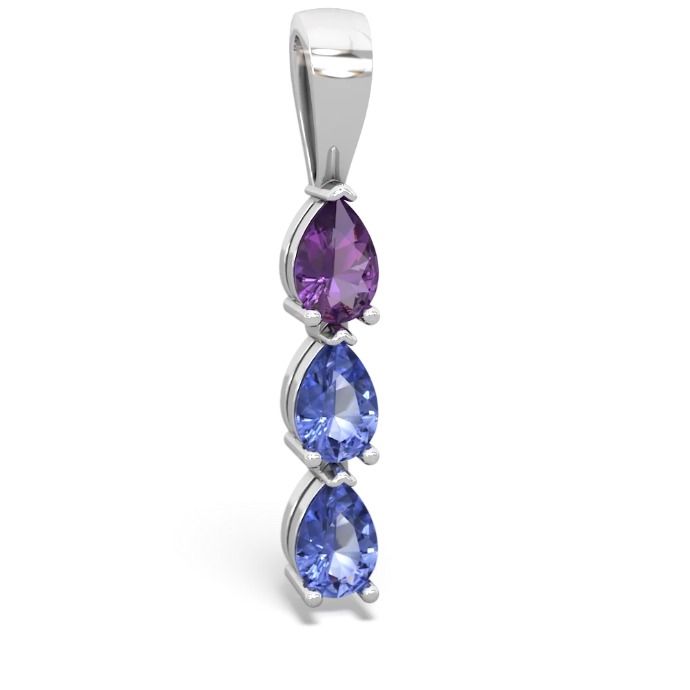 Amethyst Dew Drops 14K White Gold pendant P2251