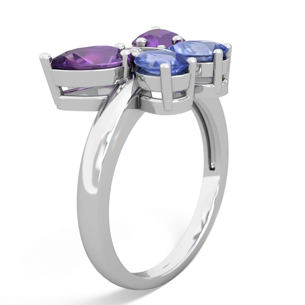 Amethyst Butterfly 14K White Gold ring R2215