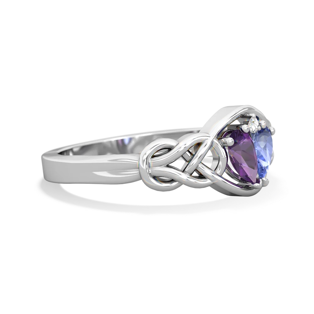 Amethyst Celtic Love Knot 14K White Gold ring R5420