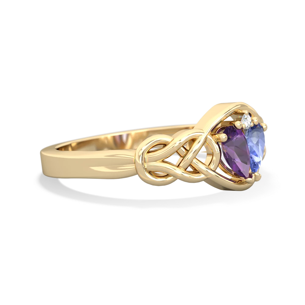 Amethyst Celtic Love Knot 14K Yellow Gold ring R5420