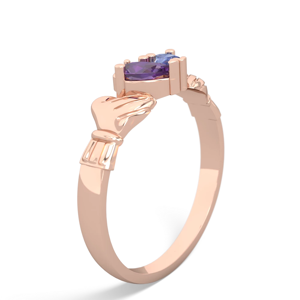 Amethyst 'Our Heart' Claddagh 14K Rose Gold ring R2388