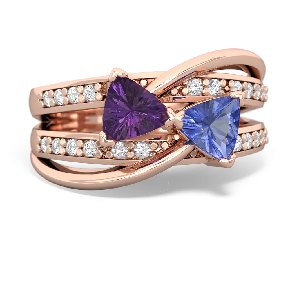 Amethyst Bowtie 14K Rose Gold ring R2360