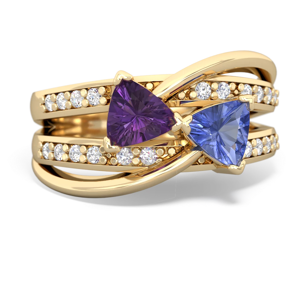 Amethyst Bowtie 14K Yellow Gold ring R2360