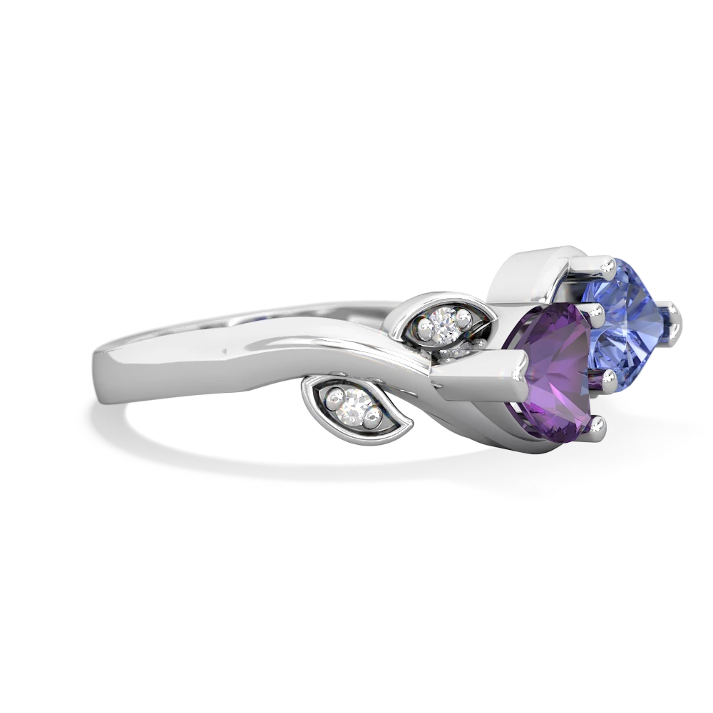 Amethyst Floral Elegance 14K White Gold ring R5790