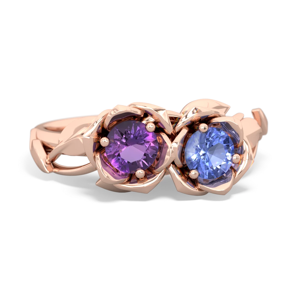 Amethyst Rose Garden 14K Rose Gold ring R5510