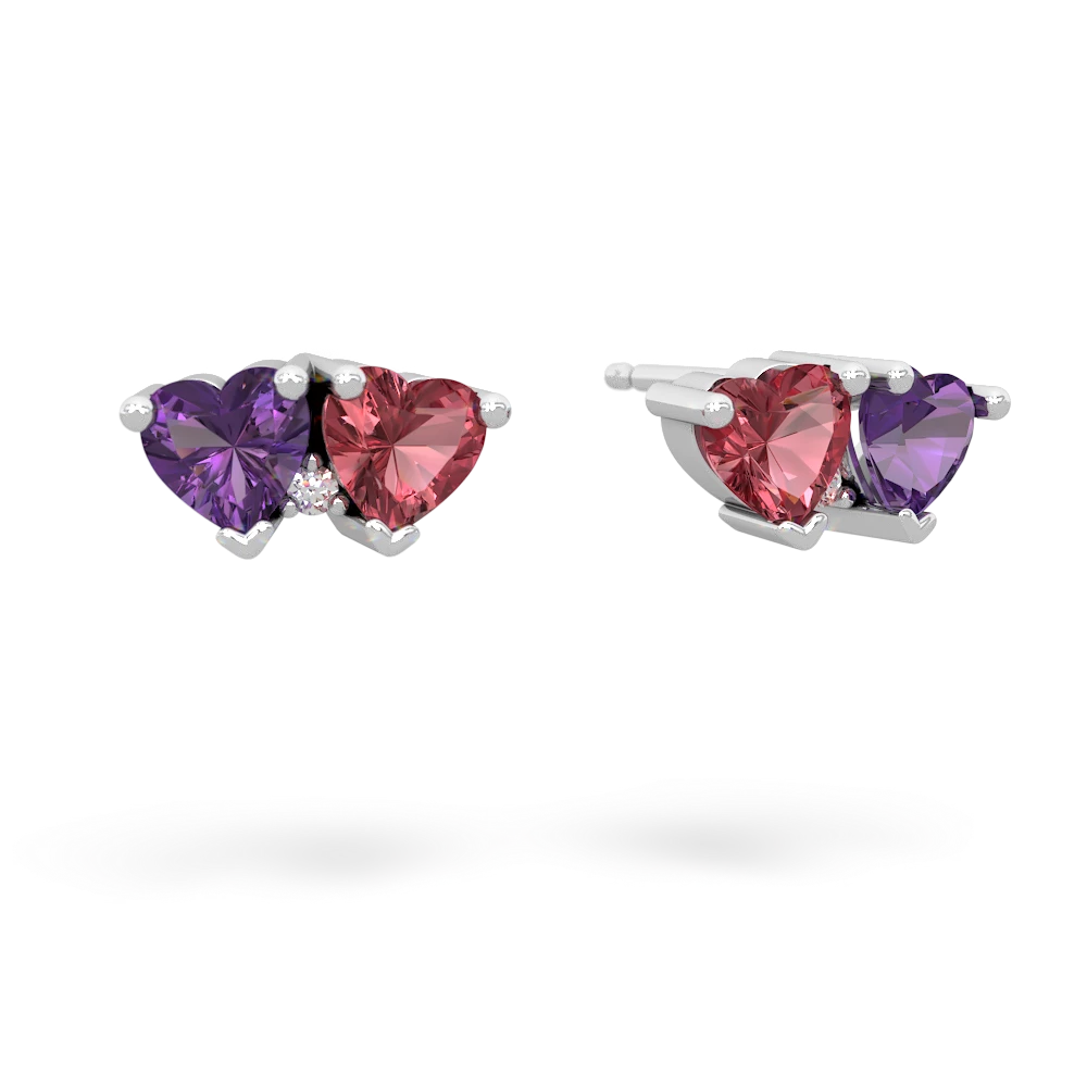 Amethyst Sweethearts 14K White Gold earrings E5260