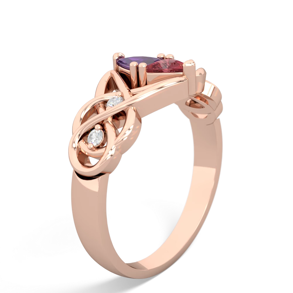 Amethyst Keepsake Celtic Knot 14K Rose Gold ring R5300