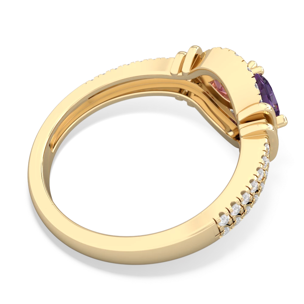 Amethyst Art-Deco Keepsake 14K Yellow Gold ring R5630