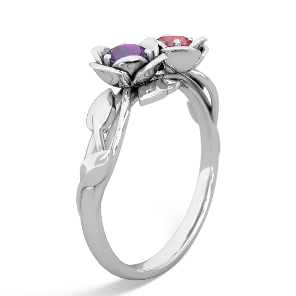 Amethyst Rose Garden 14K White Gold ring R5510