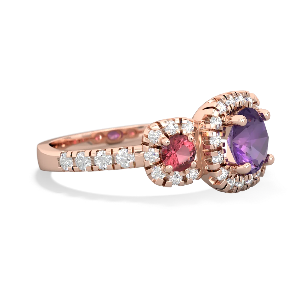 Amethyst Regal Halo 14K Rose Gold ring R5350