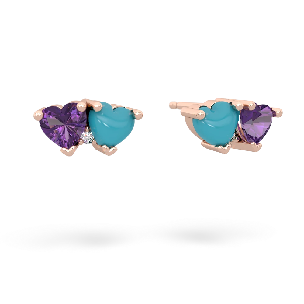 Amethyst Sweethearts 14K Rose Gold earrings E5260