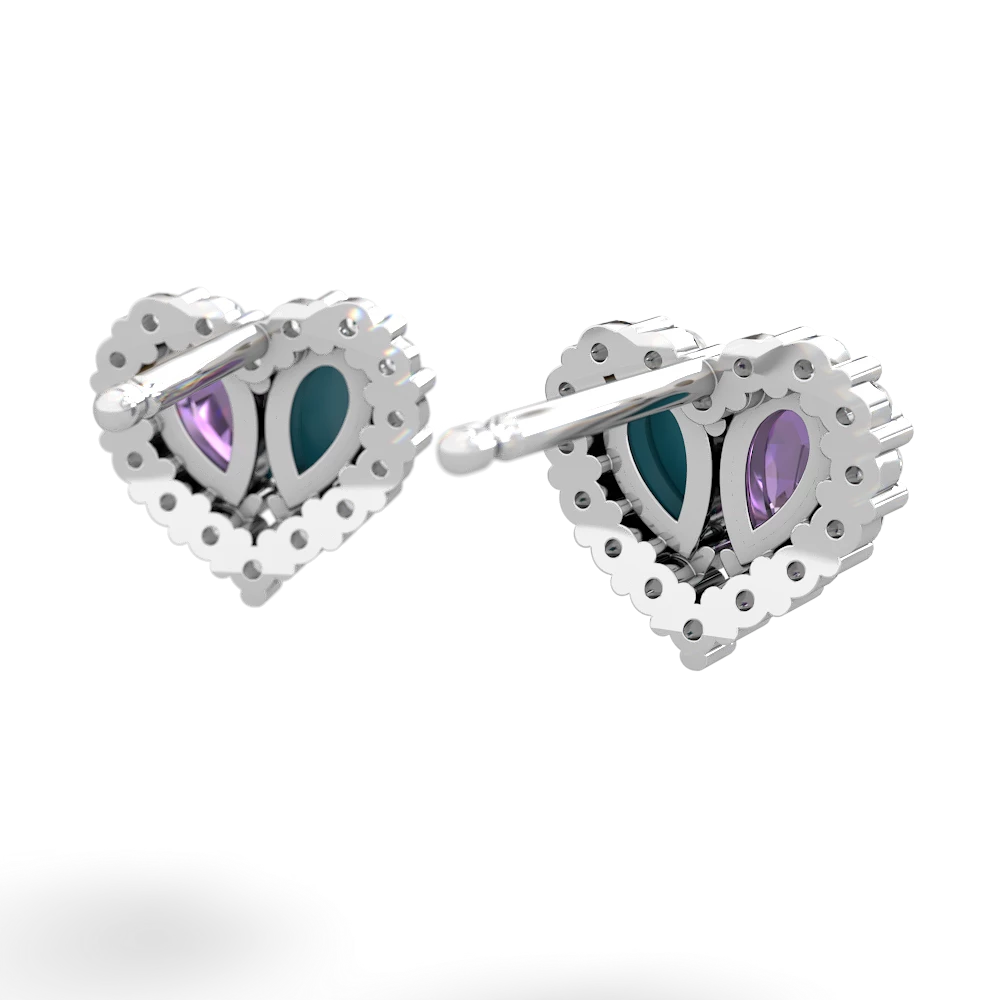 Amethyst Halo 14K White Gold earrings E7008