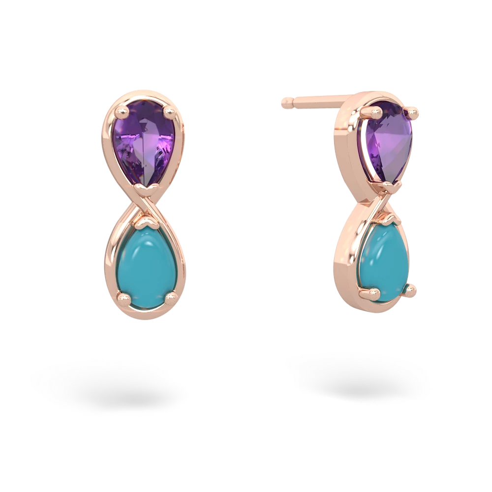 Amethyst Infinity 14K Rose Gold earrings E5050