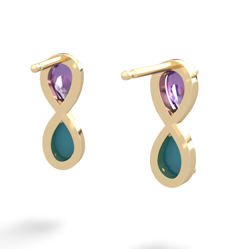 Amethyst Infinity 14K Yellow Gold earrings E5050