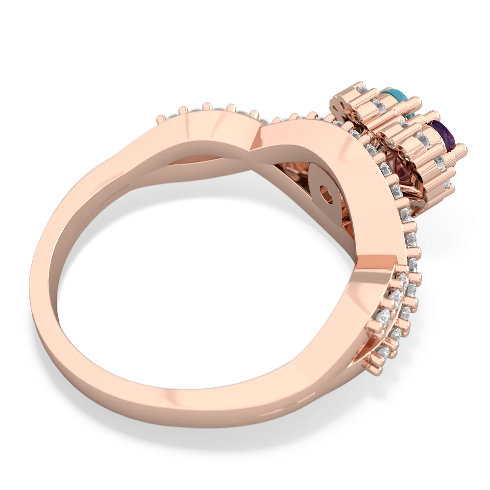 Amethyst Diamond Twist 'One Heart' 14K Rose Gold ring R2640HRT