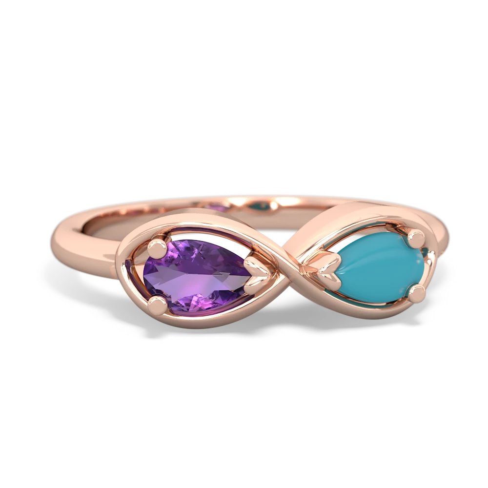 Amethyst Infinity 14K Rose Gold ring R5050